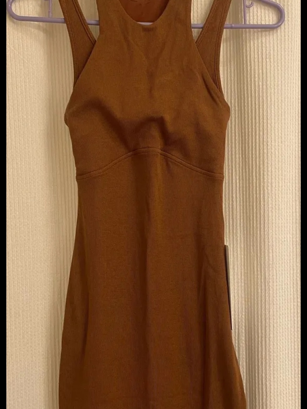 lululemon athletica Brown Ribbed Midi Dress